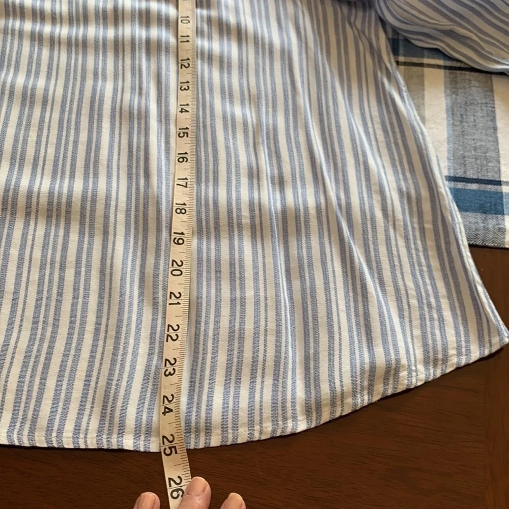 Medium West Kei top from stitch fix. Blue and white cool and breezy.
